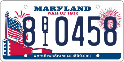 MD license plate 8BI0458