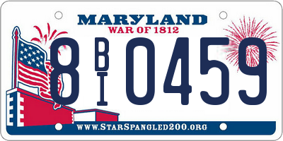 MD license plate 8BI0459