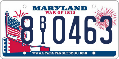 MD license plate 8BI0463