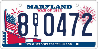 MD license plate 8BI0472