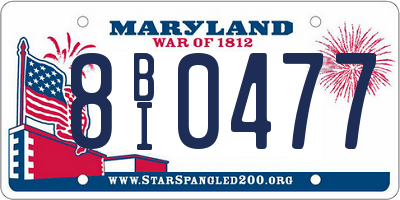 MD license plate 8BI0477