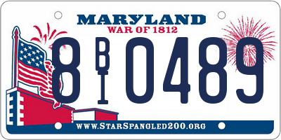MD license plate 8BI0489