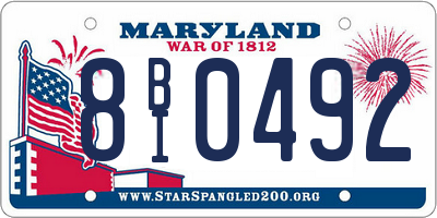 MD license plate 8BI0492