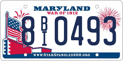 MD license plate 8BI0493