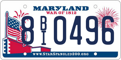 MD license plate 8BI0496