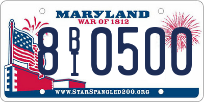 MD license plate 8BI0500