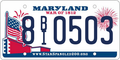 MD license plate 8BI0503