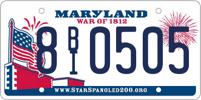 MD license plate 8BI0505
