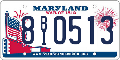 MD license plate 8BI0513