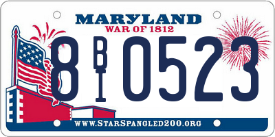 MD license plate 8BI0523