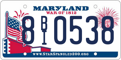 MD license plate 8BI0538