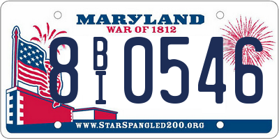 MD license plate 8BI0546
