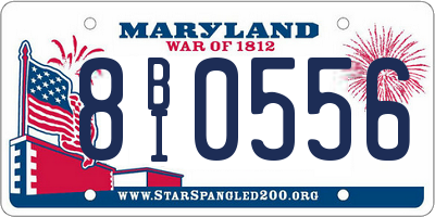MD license plate 8BI0556