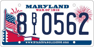 MD license plate 8BI0562