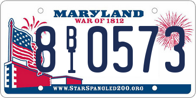 MD license plate 8BI0573