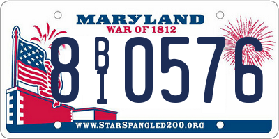 MD license plate 8BI0576