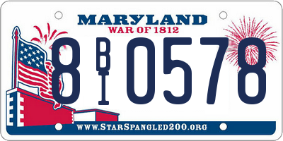 MD license plate 8BI0578