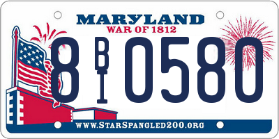 MD license plate 8BI0580