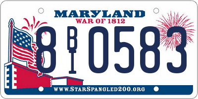 MD license plate 8BI0583