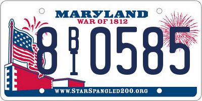MD license plate 8BI0585
