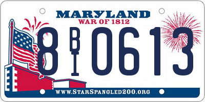 MD license plate 8BI0613
