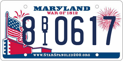 MD license plate 8BI0617