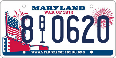 MD license plate 8BI0620