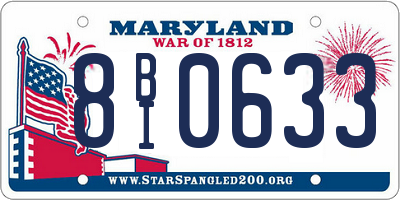MD license plate 8BI0633