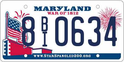 MD license plate 8BI0634