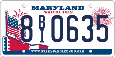MD license plate 8BI0635