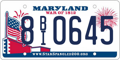 MD license plate 8BI0645