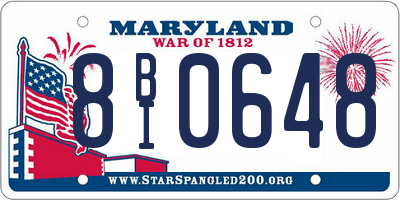 MD license plate 8BI0648