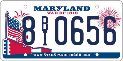 MD license plate 8BI0656