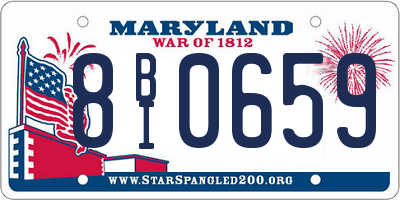 MD license plate 8BI0659