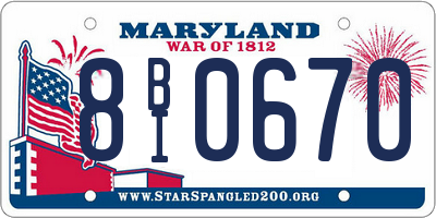 MD license plate 8BI0670