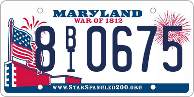 MD license plate 8BI0675