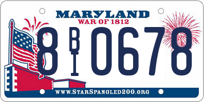 MD license plate 8BI0678