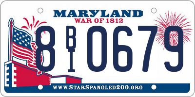 MD license plate 8BI0679