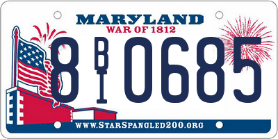 MD license plate 8BI0685