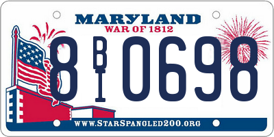 MD license plate 8BI0698