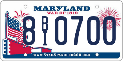 MD license plate 8BI0700