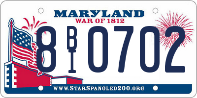 MD license plate 8BI0702