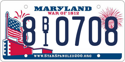 MD license plate 8BI0708