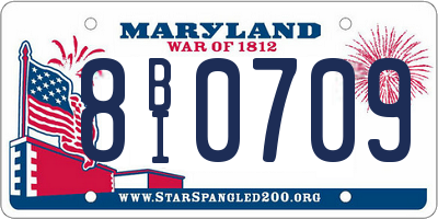 MD license plate 8BI0709