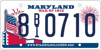 MD license plate 8BI0710