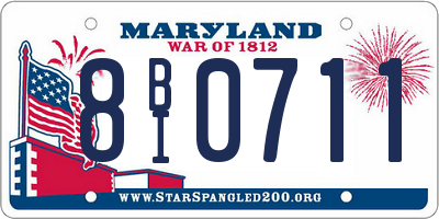 MD license plate 8BI0711