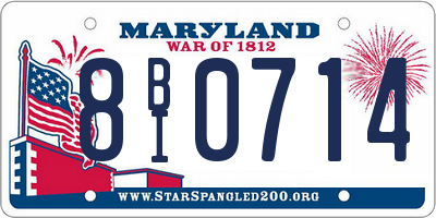 MD license plate 8BI0714