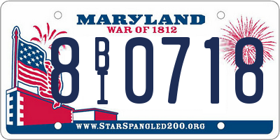 MD license plate 8BI0718