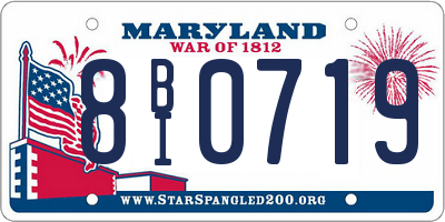 MD license plate 8BI0719