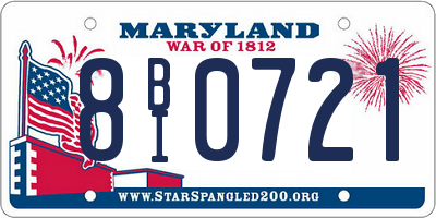 MD license plate 8BI0721
